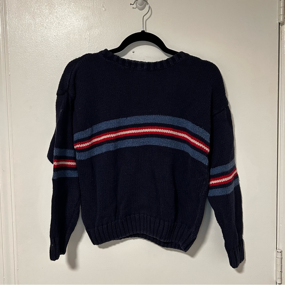 Navy Blue Kids Sweater with Stripes